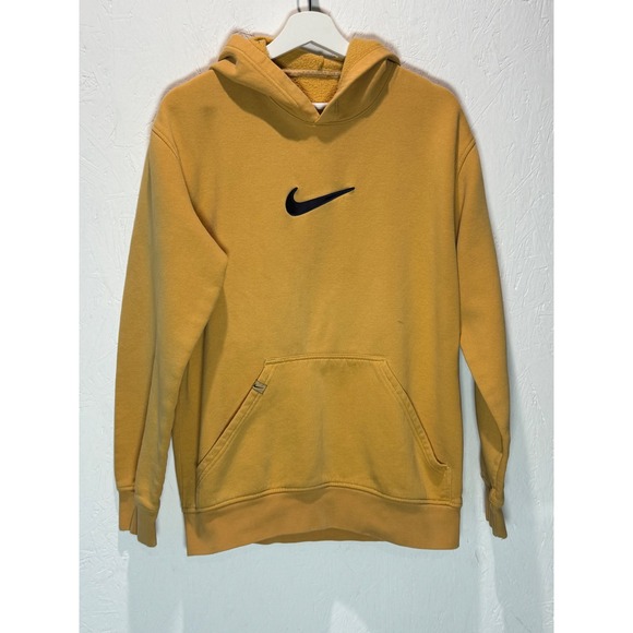 Nike Other - Nike vintage Center Swoosh Hoodie Mustard Yellow Mens Large Embroidered Pullover
